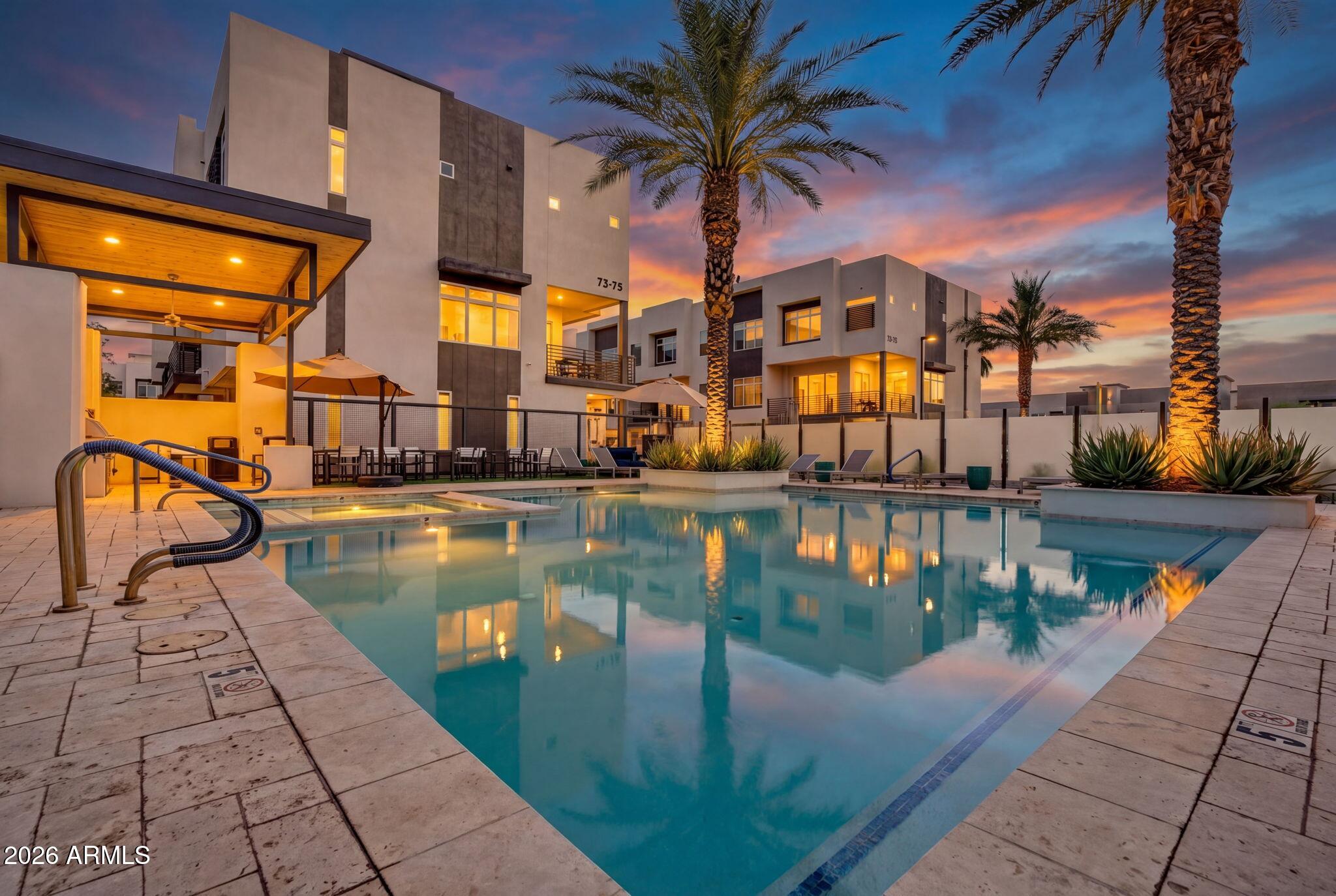6850 East McDowell Road, Unit 14 Scottsdale, AZ 85257 - Photo 1 of 48 Community Pool (Evening View)