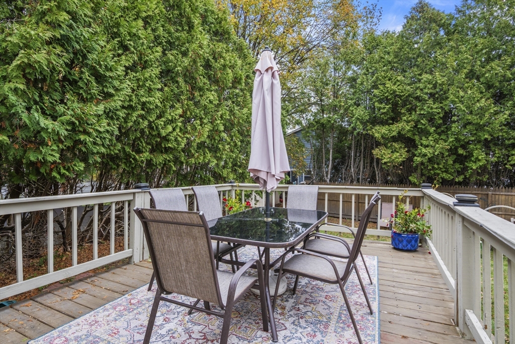 170 Stafford Street Worcester, MA 01603 - Photo 19 of 29 a view of a deck with a table and chairs with wooden floor and fence