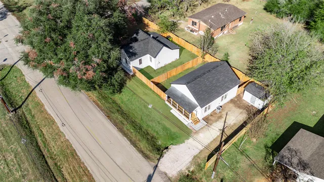 an aerial view of a house