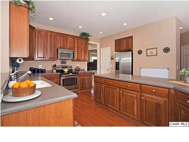 1099 Willow Ridge Road Troy, VA 22974 - Photo 8 of 39 a kitchen with stainless steel appliances granite countertop a sink dishwasher a stove and a refrigerator with wooden floor