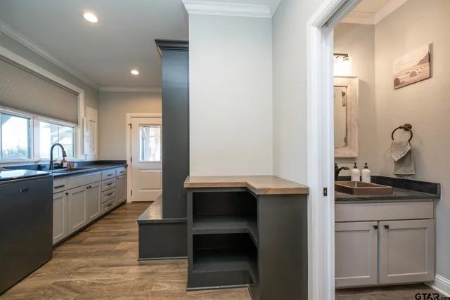 a view of a swimming pool with lounge chair