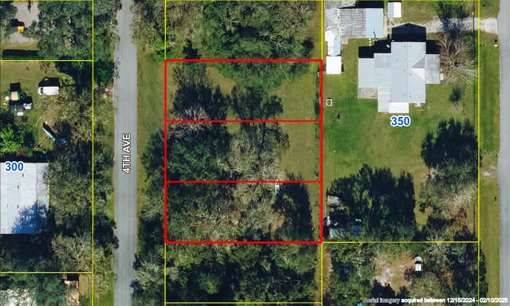 an aerial view of street and flowers