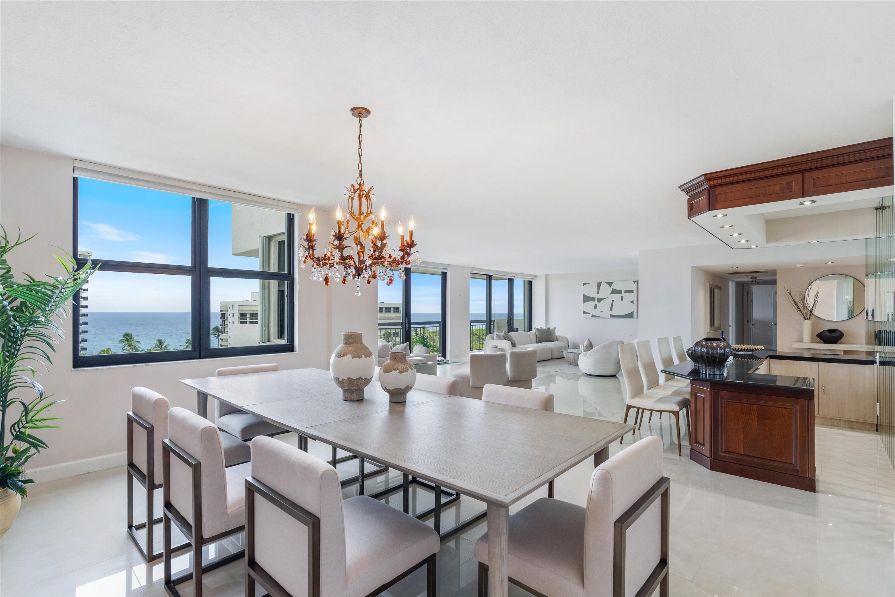 2003 North Ocean Boulevard, Unit 902 Boca Raton, FL 33431 - Photo 15 of 45 a view of a dining room with furniture and window