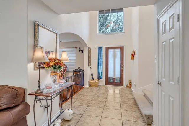 a living room with furniture