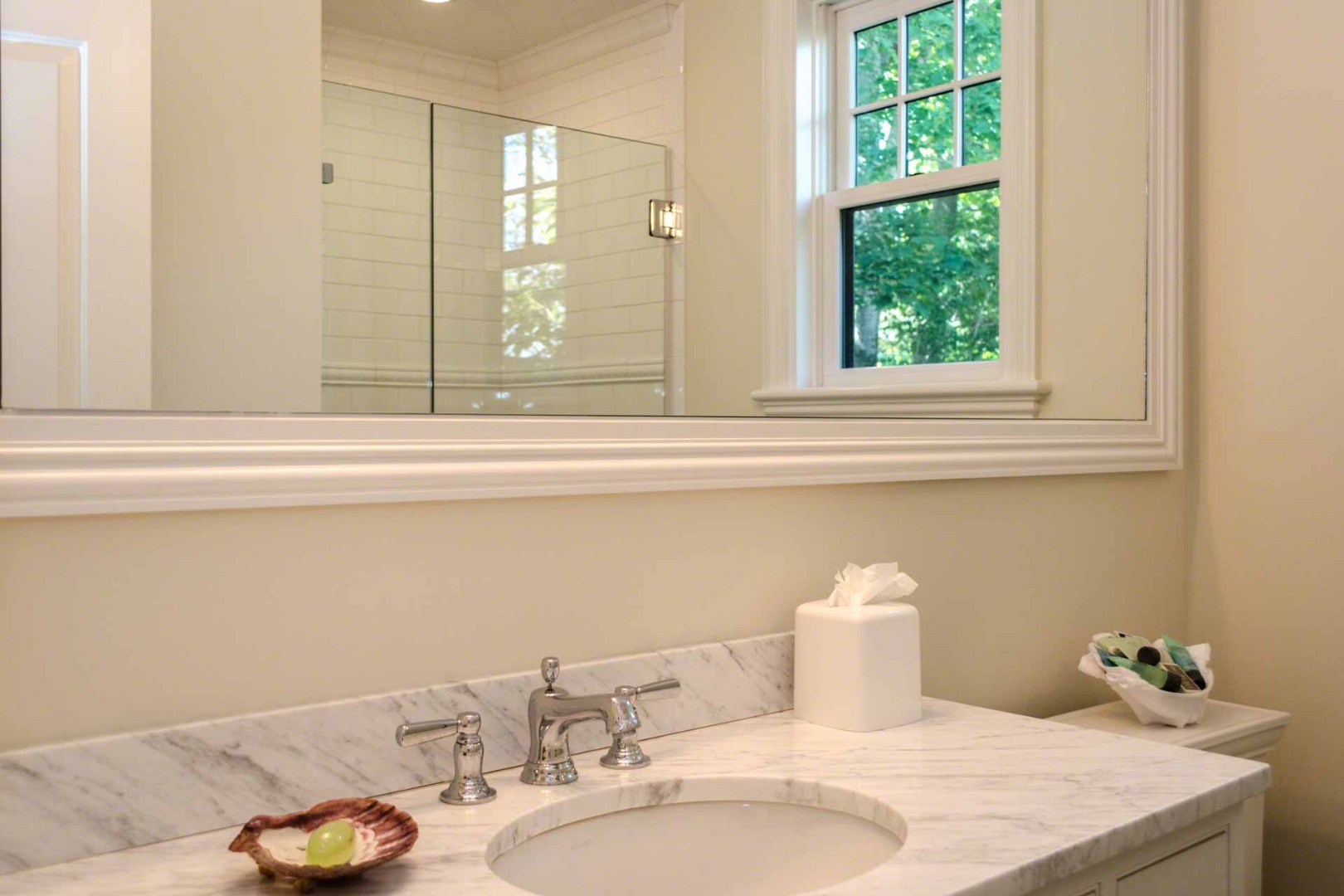 37 Simpsons Lane Edgartown, MA 02539 - Photo 19 of 28 a bathroom with a sink and a mirror