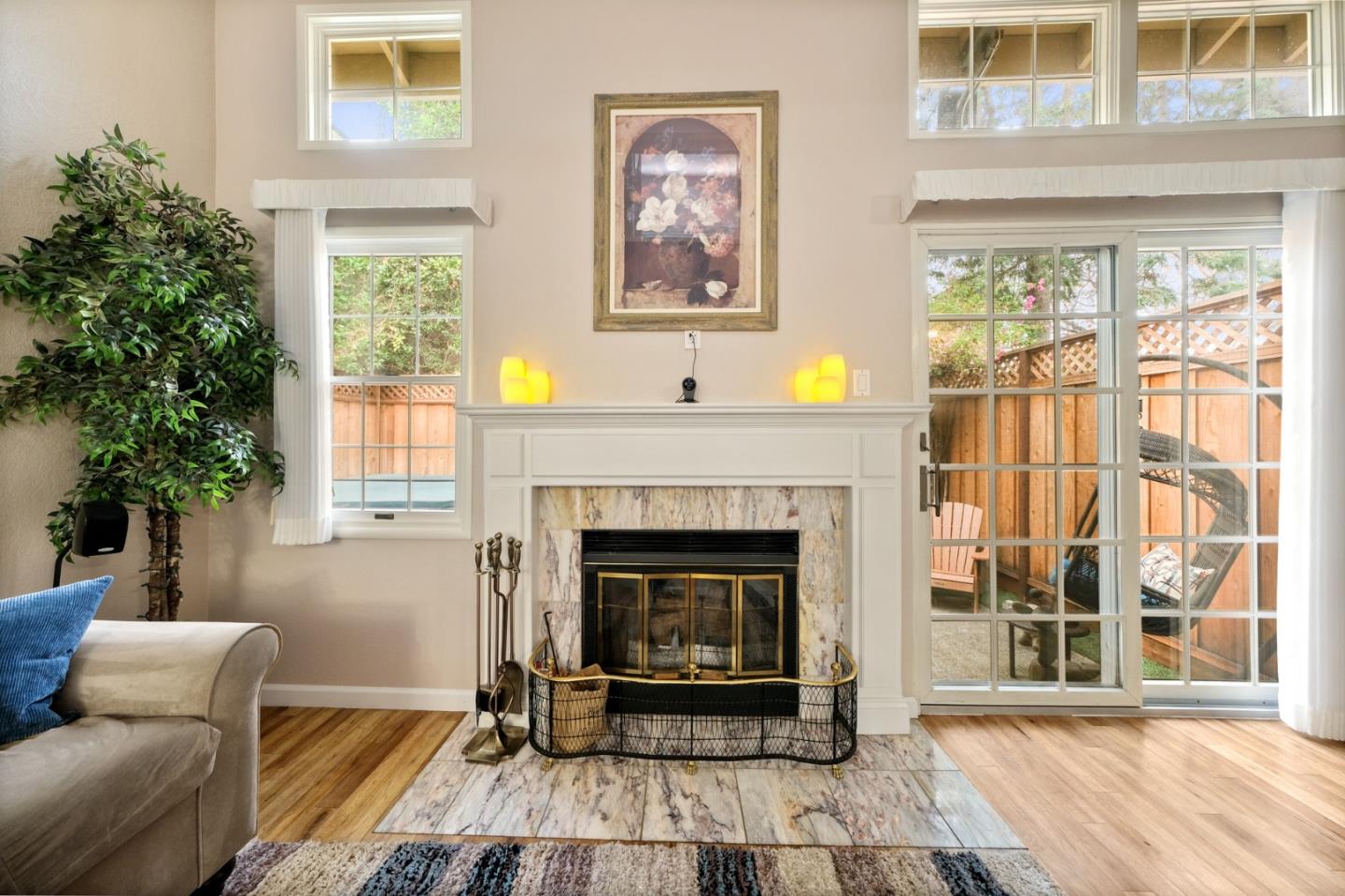 157 Redding Road Campbell, CA 95008 - Photo 13 of 31 a living room with furniture and a fireplace