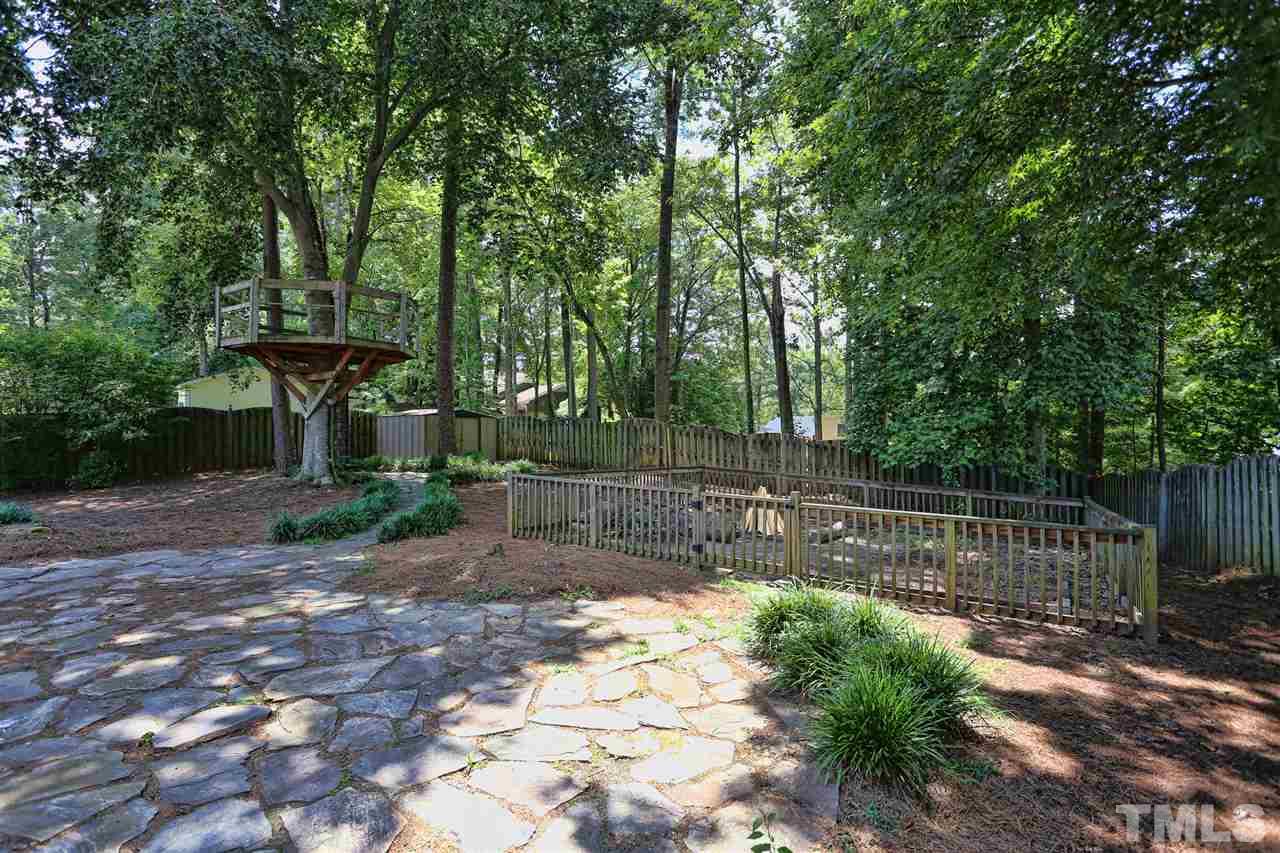 6813 Chamonix Place Raleigh, NC 27613 - Photo 22 of 25 a view of a backyard with a small cabin