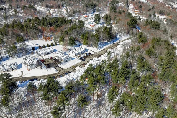 an aerial view of a city