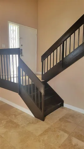 a view of wooden staircase