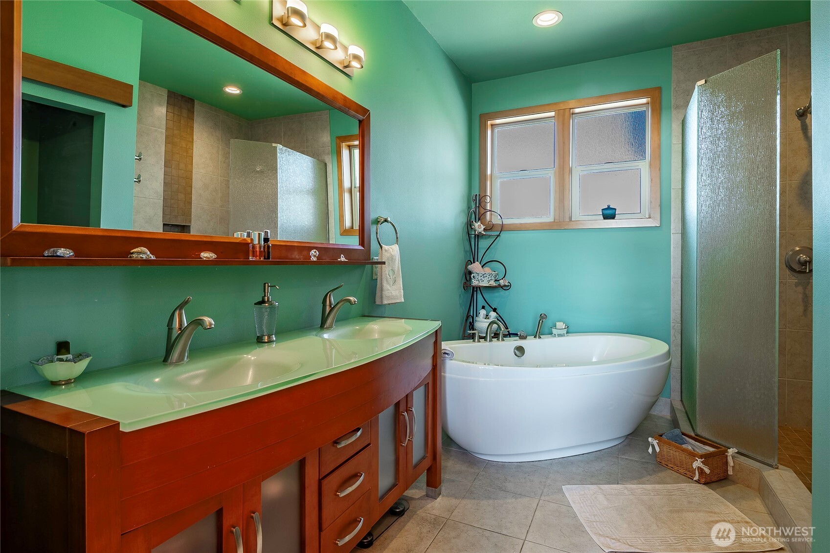 8285 Sunset Street Blaine, WA 98230 - Photo 26 of 38 a bathroom with a sink and mirror