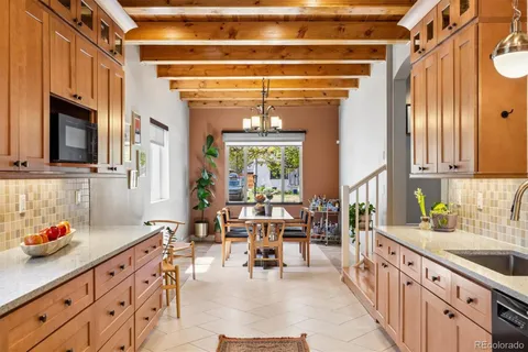 a kitchen with lots of counter top space
