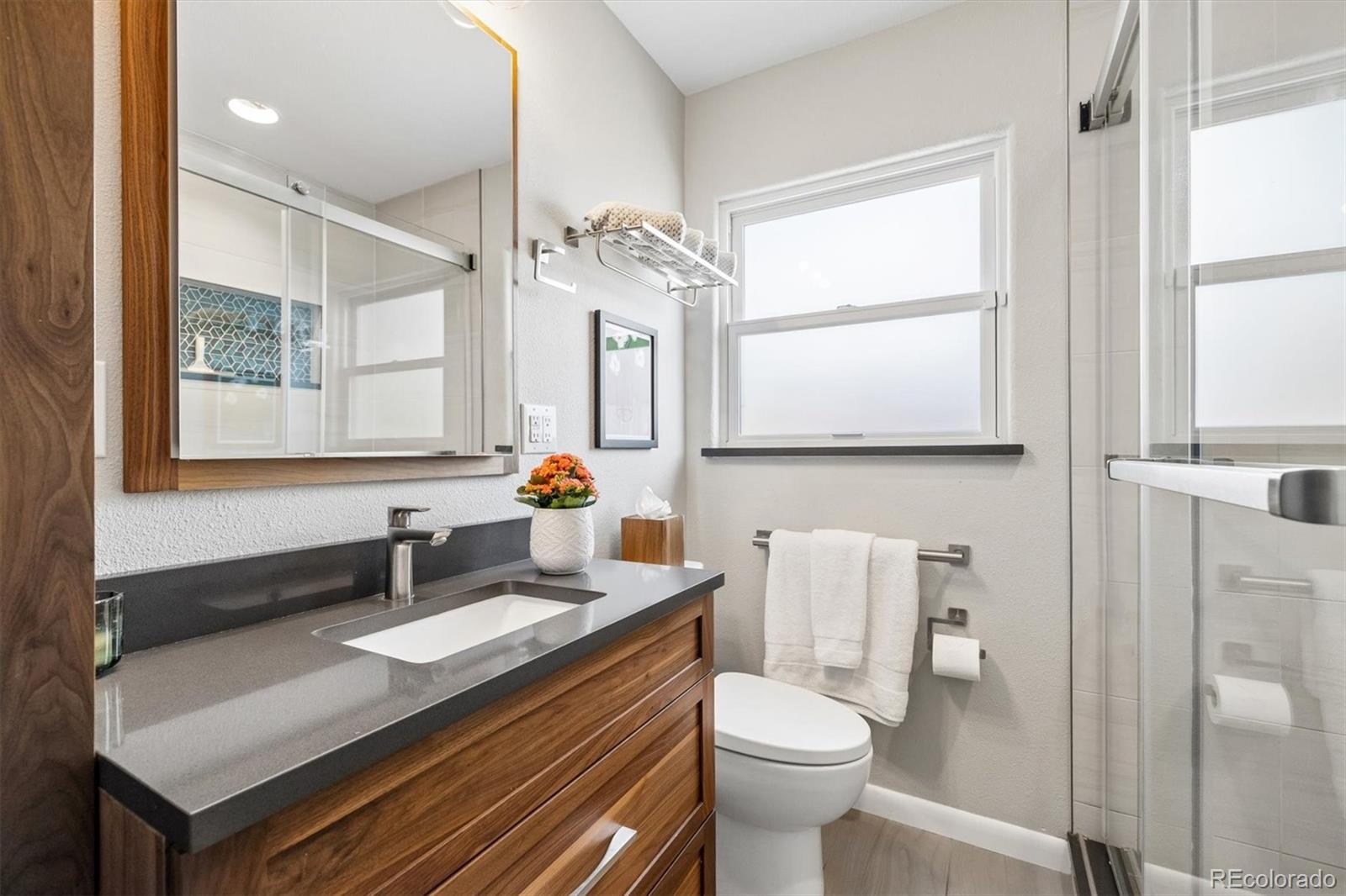 730 Ivanhoe Street Denver, CO 80220 - Photo 21 of 34 a bathroom with a sink and a mirror