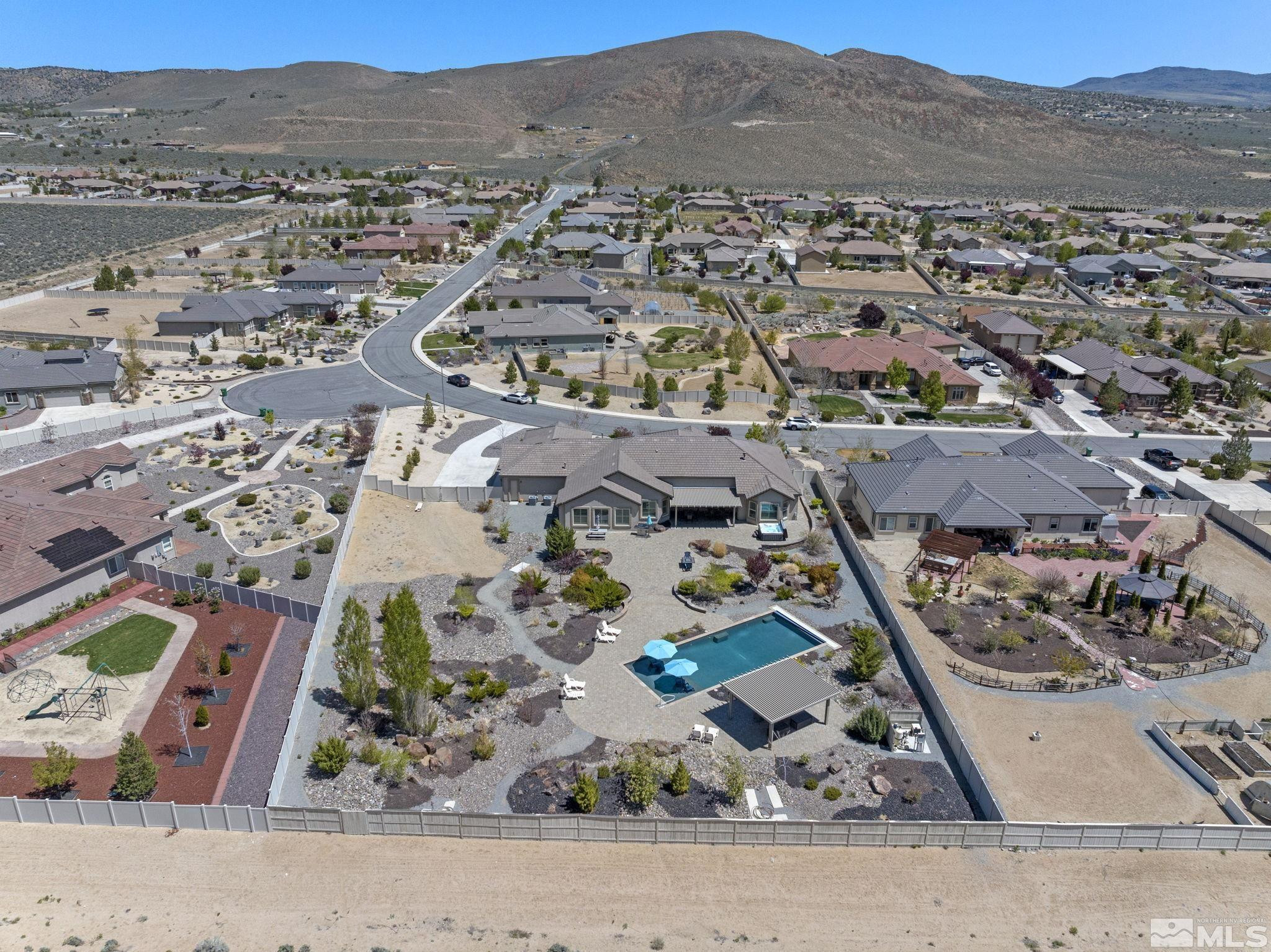 12265 Hidden Sparks, NV 89441 - Photo 38 of 39 an aerial view of residential house and sandy dunes