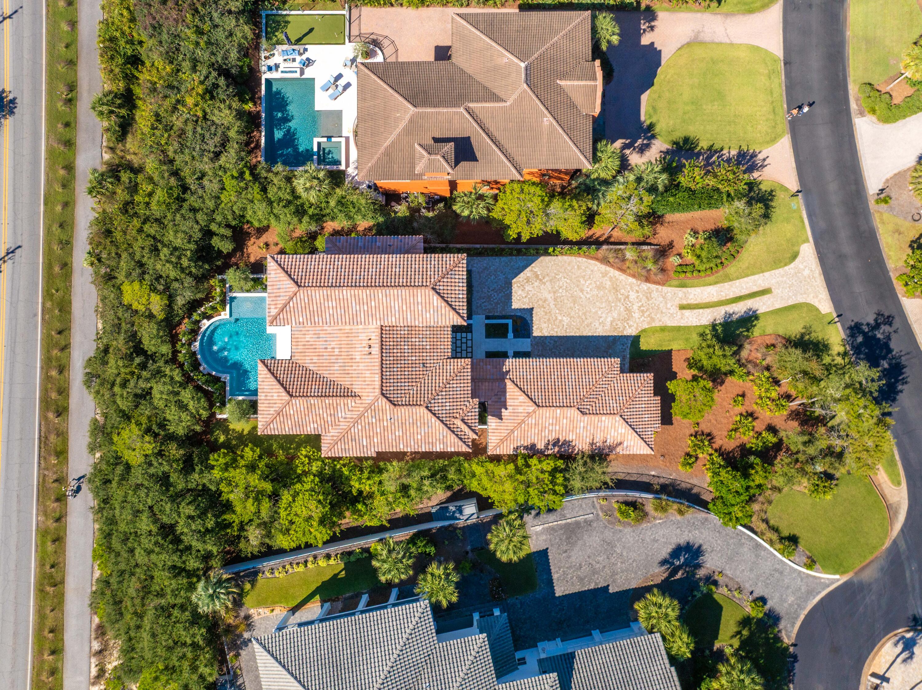 102 Sea Winds Drive Santa Rosa Beach, FL 32459 - Photo 17 of 93 Aerial — Pool and Home Layout