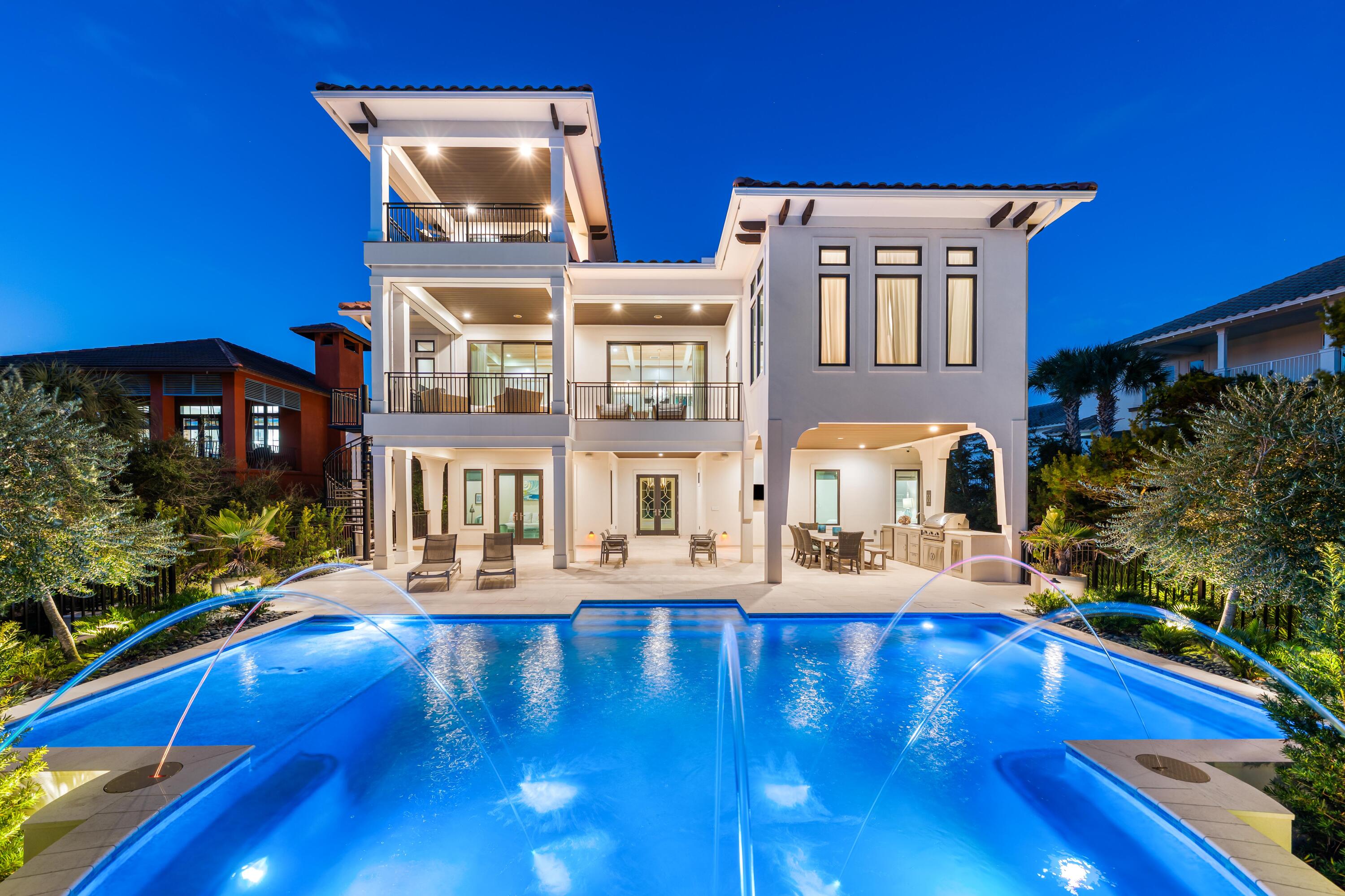 102 Sea Winds Drive Santa Rosa Beach, FL 32459 - Photo 90 of 93 Night View Toward Pool and Lanai