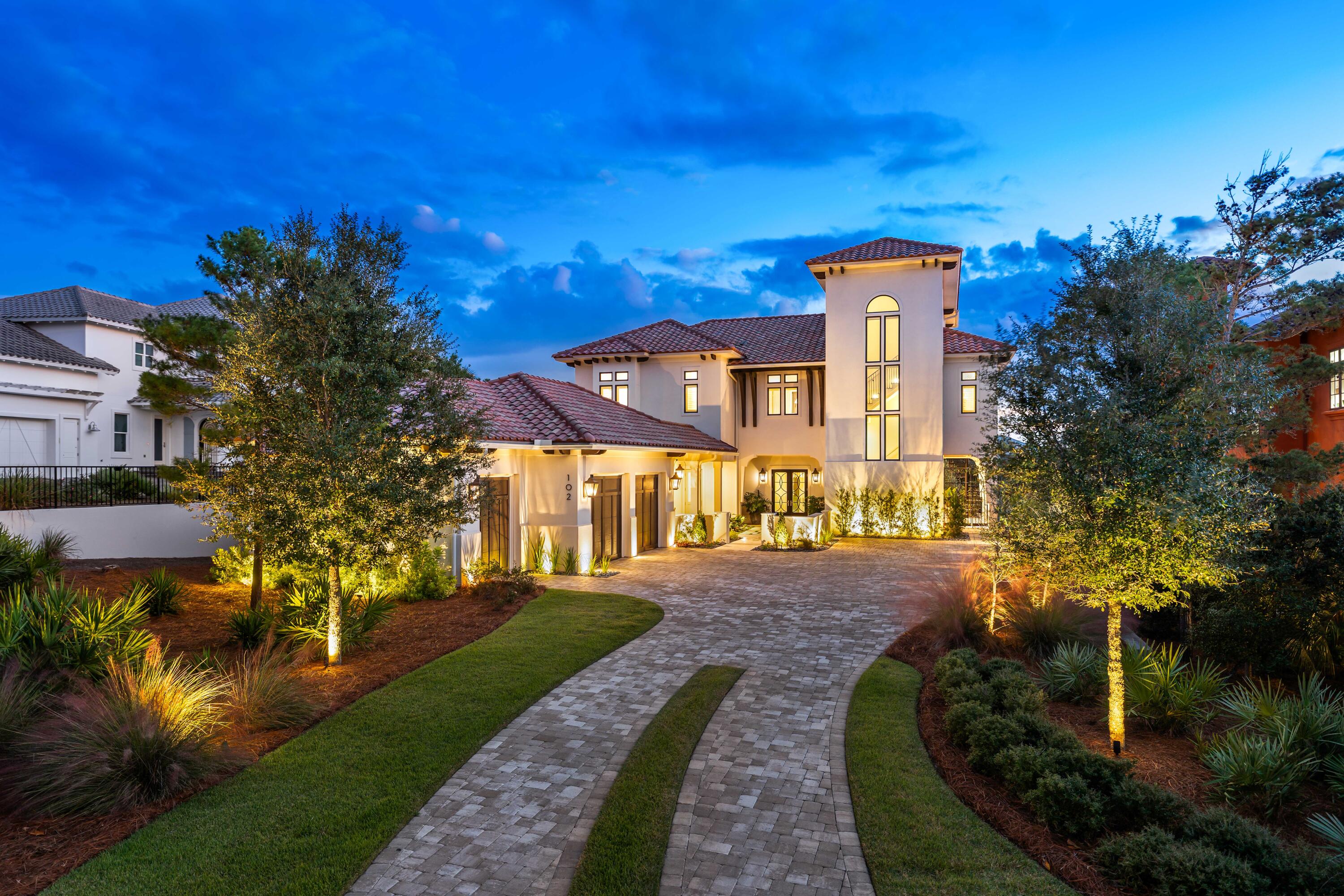 102 Sea Winds Drive Santa Rosa Beach, FL 32459 - Photo 91 of 93 Night Exterior — Architectural Lightin