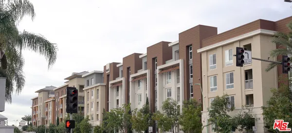 a front view of a multi story building