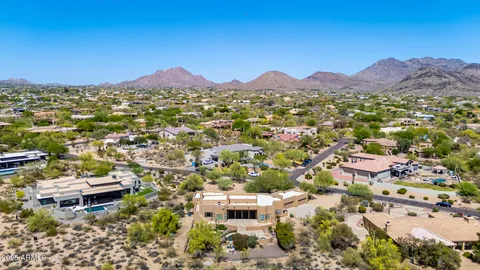 a view of city and mountain
