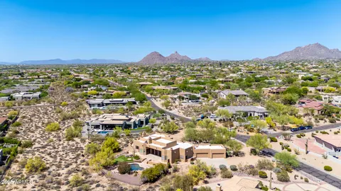 a view of city and mountain