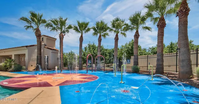 a view of a backyard with palm trees