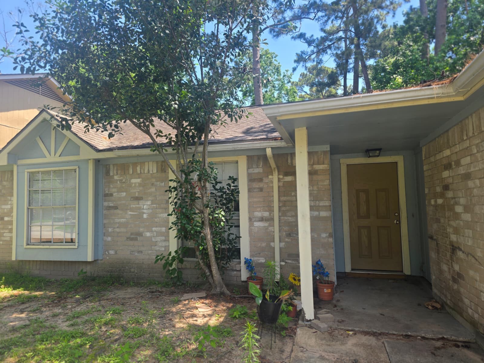 23322 Dew Wood Lane Spring, TX 77373 - Photo 1 of 20 a front view of a house with garden