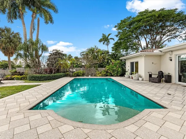 a swimming pool with a yard