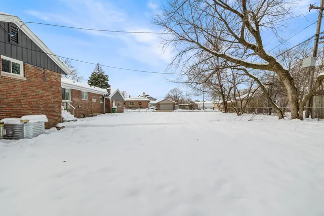 a street view covered with snow