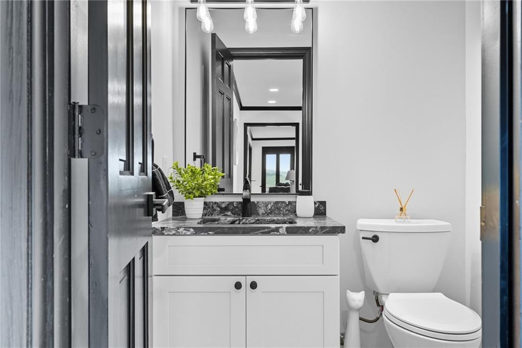 2460 Nicholson Road Sewickley, PA 15143 - Photo 19 of 50 a bathroom with a toilet a sink and mirror