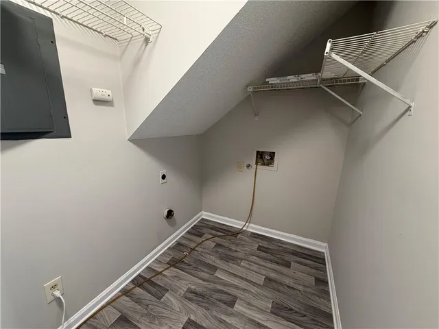 a view of a room with rack on the wall