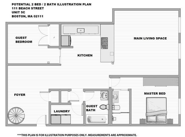 $935,000 | 109-119 Beach Street, Unit 5C, Boston, MA 02111