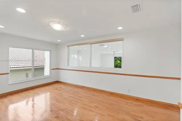 a view of small space with racks on the wall