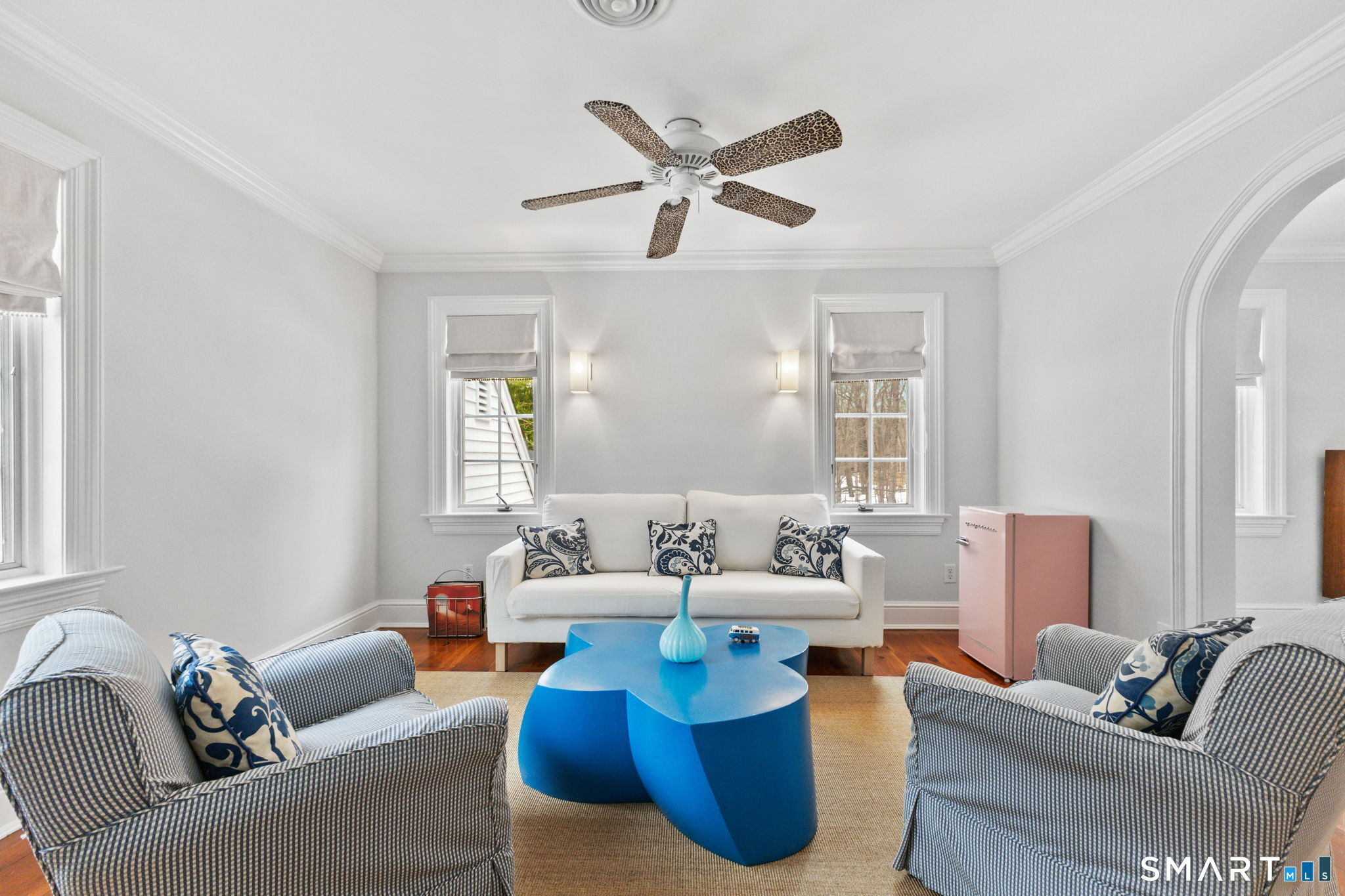 245 Benedict Hill Road New Canaan, CT 06840 - Photo 45 of 49 a living room with furniture and a large window