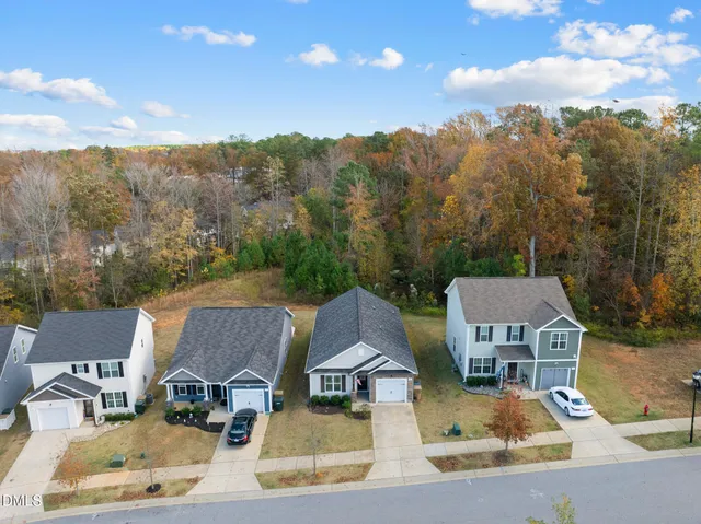 an aerial view of a house