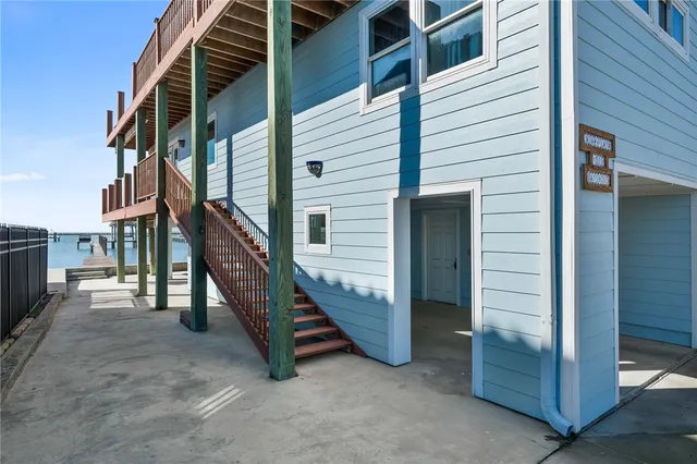 a view of swimming pool from a balcony