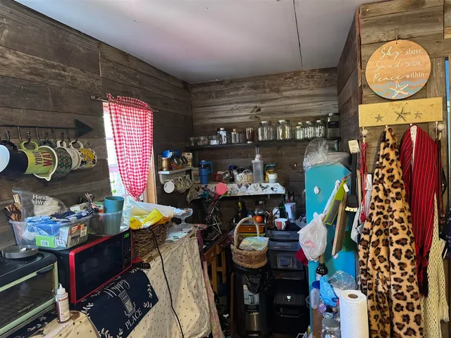 a view of a dinning room with furniture
