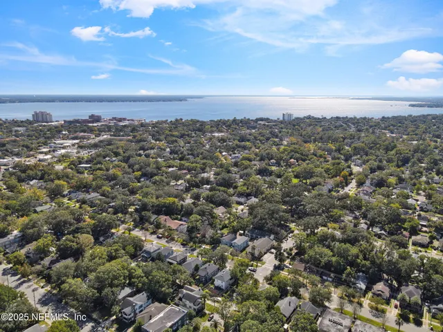an aerial view of multiple house