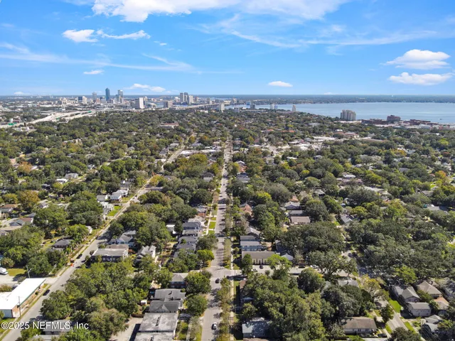 an aerial view of multiple house