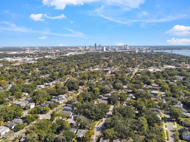 an aerial view of multiple house