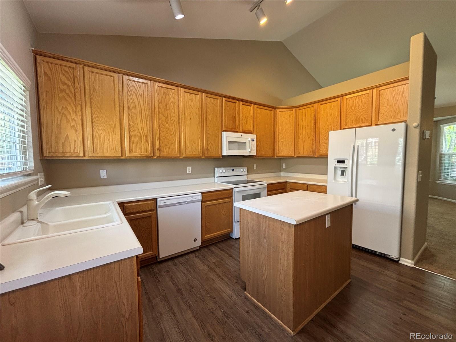 1281 Riddlewood Road Highlands Ranch, CO 80129 - Photo 6 of 27 a kitchen with a refrigerator sink and cabinets