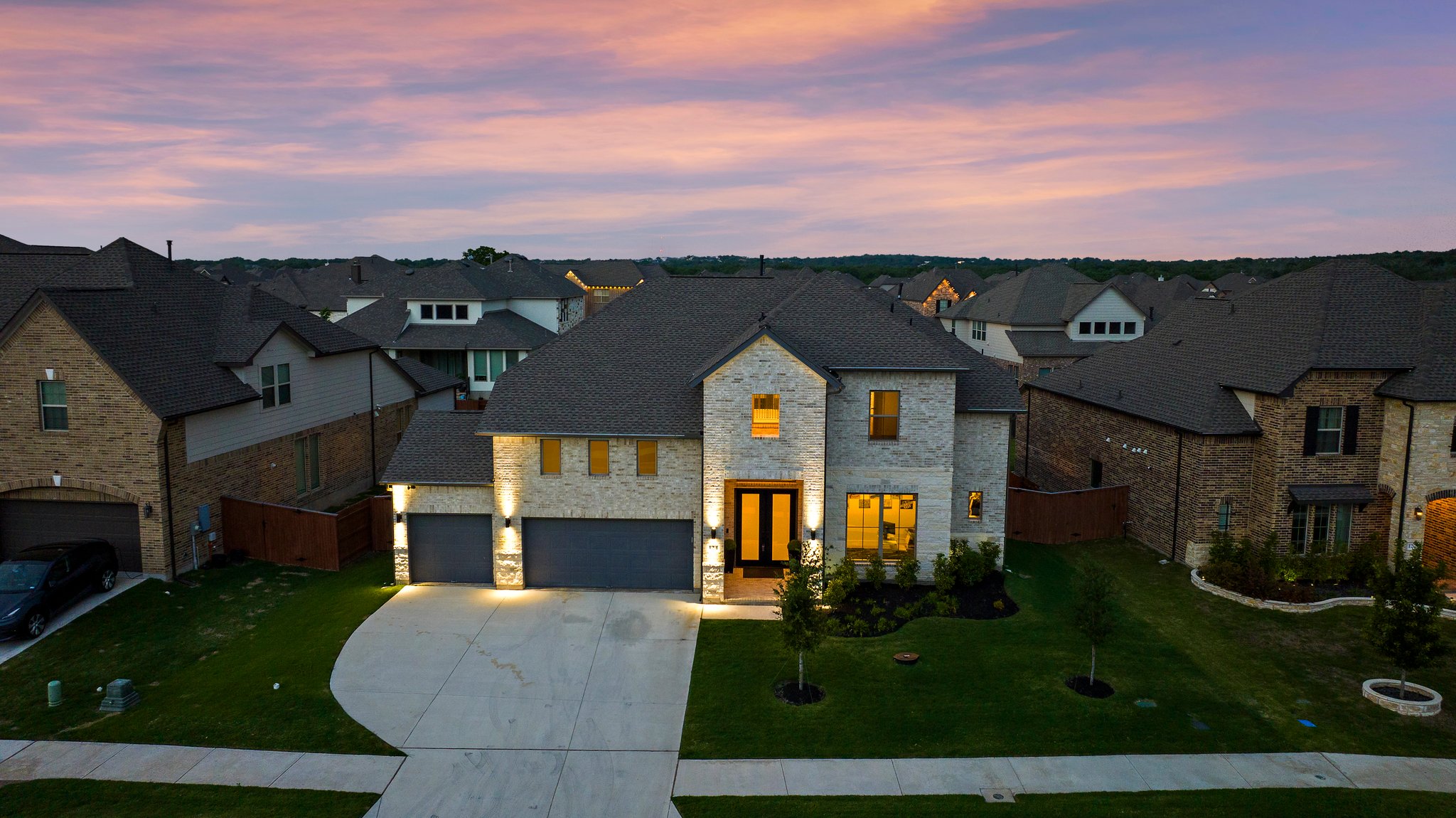 124 Low River Lane Georgetown, TX 78628 - Photo 37 of 38 aerial view of a house with a yard