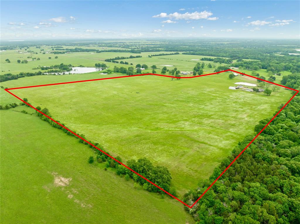 1355 County Road 33100 Sumner, TX 75486 - Photo 5 of 34 Aerial view of sparsely populated area with property boundaries highlighted and agricultural land