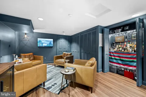 a room that has a table and chairs in it