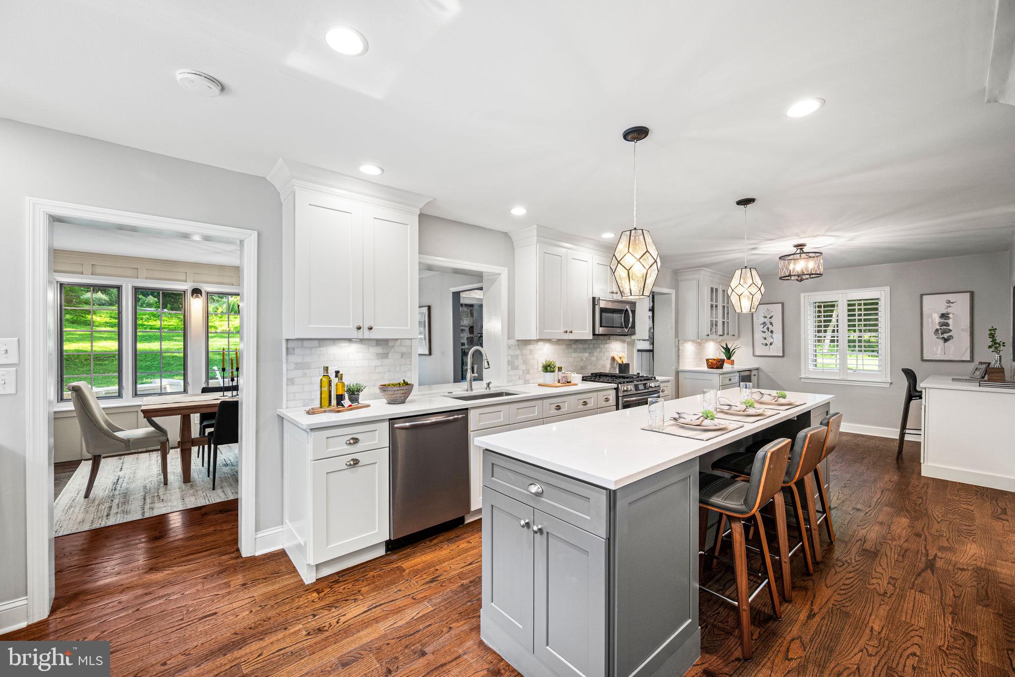 79 Crestline Road Wayne, PA 19087 - Photo 16 of 51 Gourmet kitchen - view into dining room