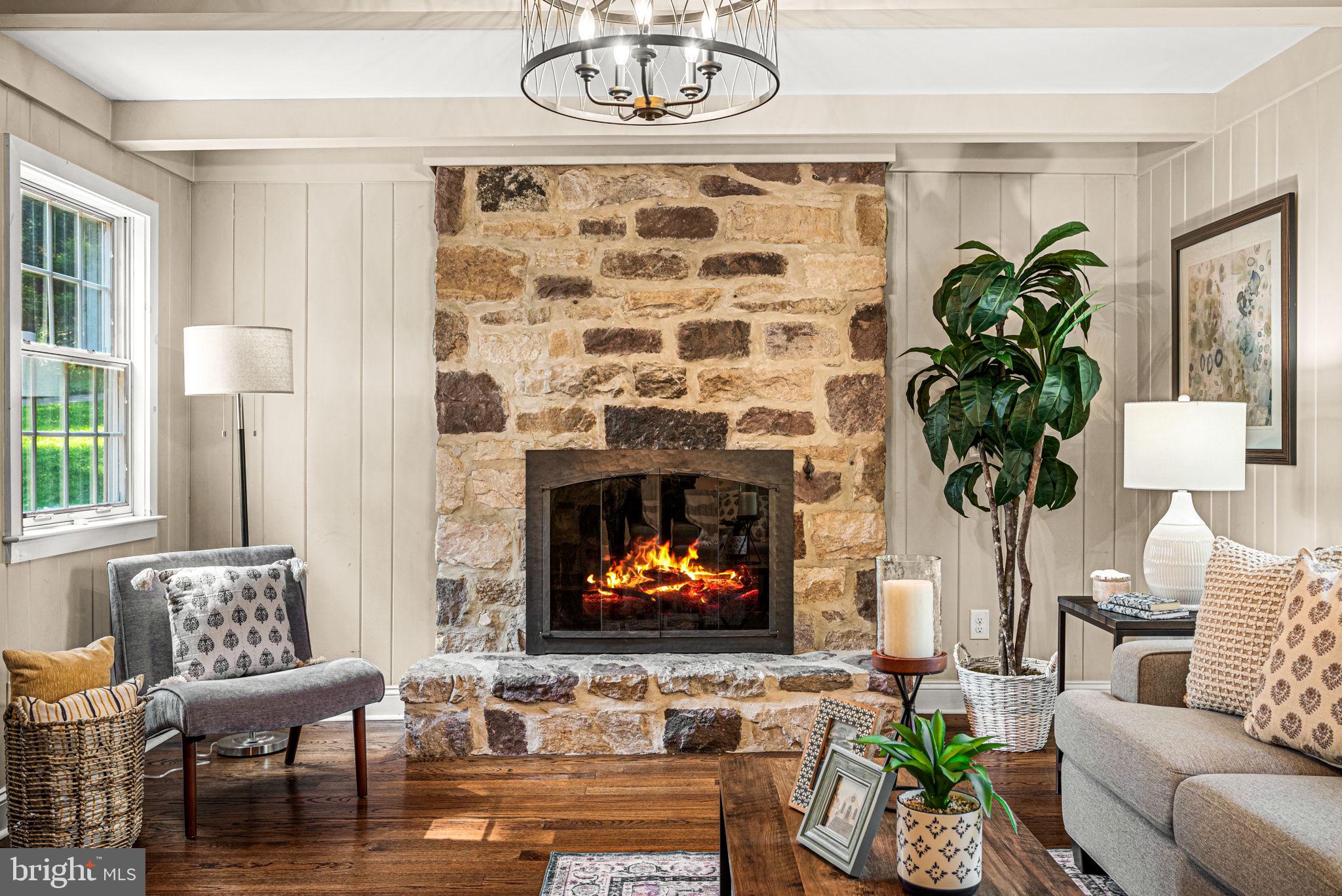 79 Crestline Road Wayne, PA 19087 - Photo 20 of 51 Family room with wood-burning fireplace