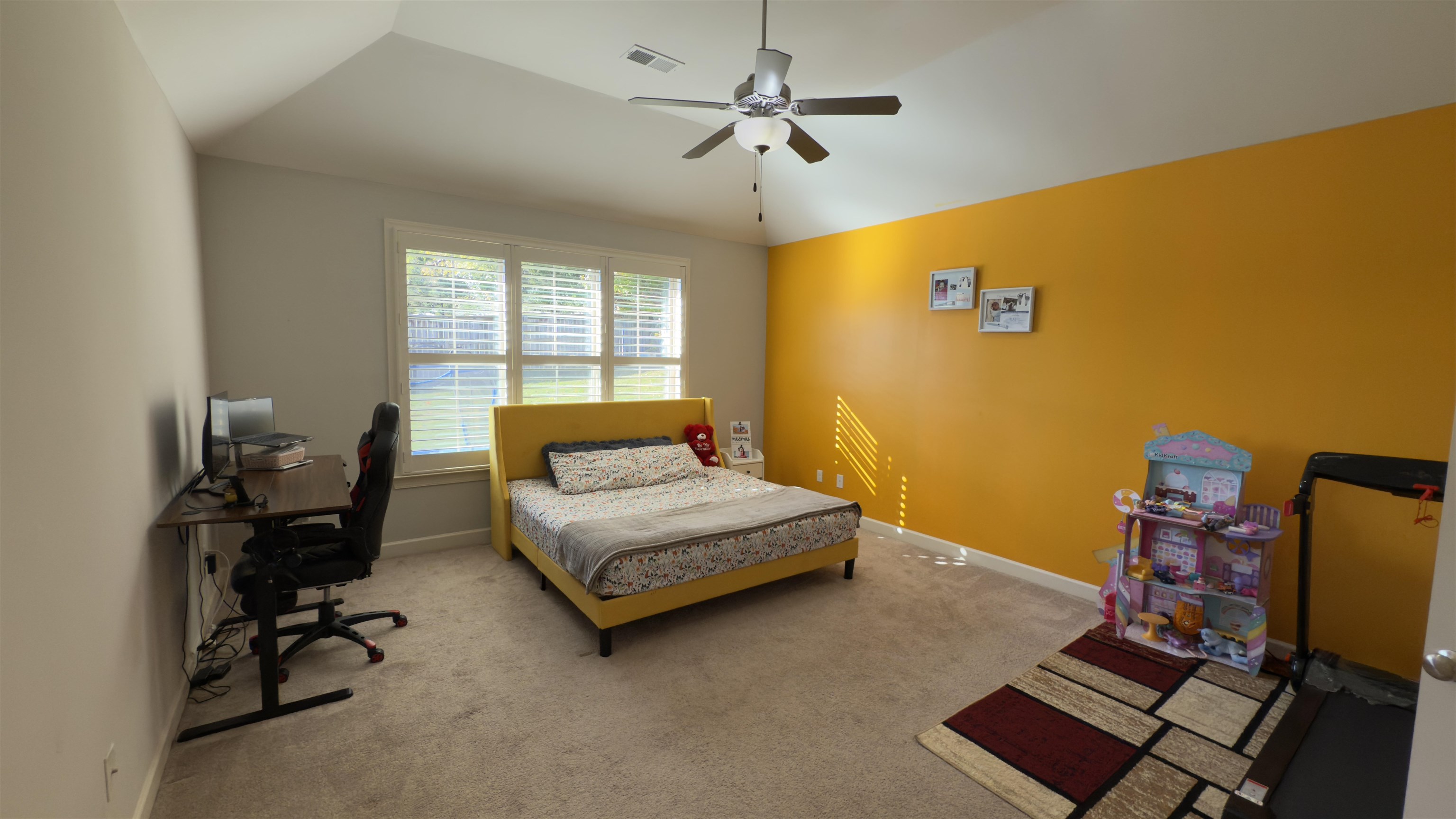 1217 Pilgrim Ridge Road Collierville, TN 38017 - Photo 17 of 33 Carpeted bedroom with vaulted ceiling, ceiling fan, and an office area