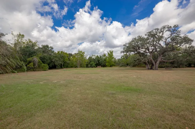 a small garden covered with lots of buildings