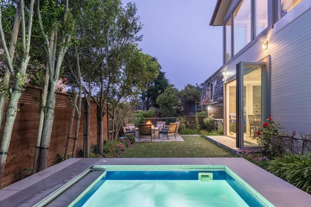 a view of a building with a patio