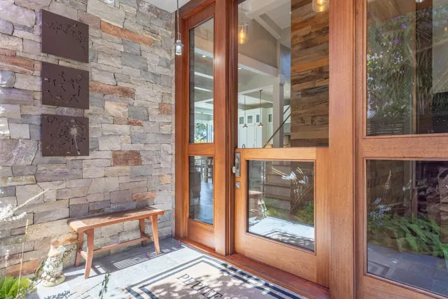 a glass door with a glass door
