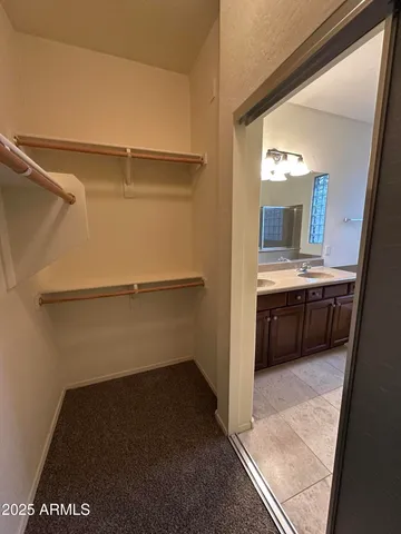 a close view of closet