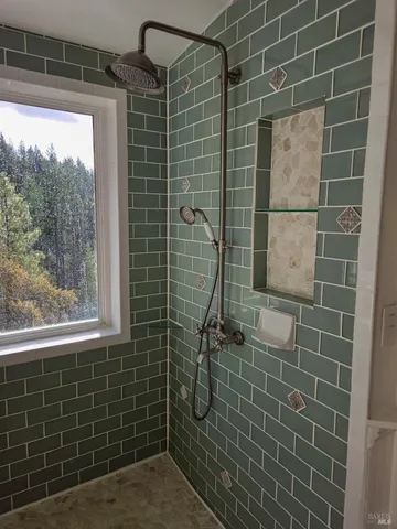 a bathroom with a shower